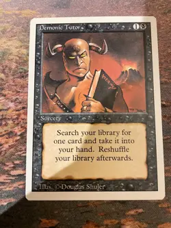 Demonic Tutor Revised Edition MTG minty (1 of 2), see pics! - Image 1
