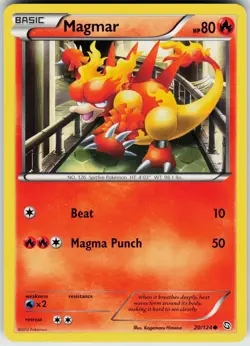 Pokemon Magmar 20/124 Dragons Exalted Common card - Image 1