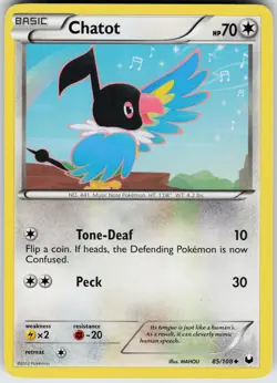 Pokemon Chatot 85/108 Dark Explorers Uncommon card - Image 1