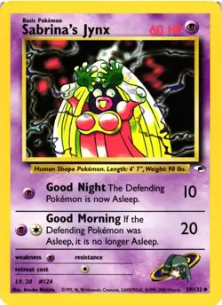 Pokemon TCG Sabrina's Jynx Gym Heroes Card 59/132 Unlimited VLP - Image 1