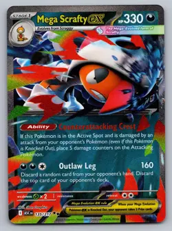 MEGA SCRAFTY EX 135/217 DOUBLE RARE ME: ASCENDED HEROES POKEMON NM - Image 1