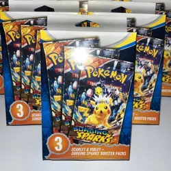Lot of 10 Pokemon TCG Scarlet And Violet Surging Sparks Booster Hanger Box - NEW - Image 2