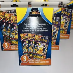 Lot of 10 Pokemon TCG Scarlet And Violet Surging Sparks Booster Hanger Box - NEW - Image 3