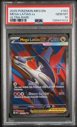 2025 Pokemon Mega Evolution MEGA LATIAS ex Ultra Rare #163 PSA 10 Gem Mint - Image 1