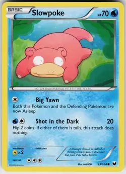 Pokemon Slowpoke 23/108 Dark Explorers Common card - Image 1