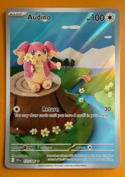 Audino 151/086 Pokemon TCG Black Bolt Illustration Card NM Condition - Image 1