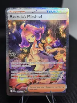 Pokemon Mega Evolution Acerola's Mischief 183/132 SIR FULL ART. PSA 10 worthy - Image 1