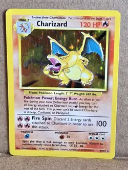 Pokemon TCG Charizard Base Set Holo Rare 4/102 120 HP 1999 English 6+ Card - Image 5