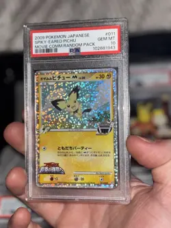 Spiky-eared Pichu Card 011/022 Japanese Movie Commemoration Pokemon Tcg PSA 10 - Image 1