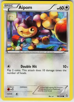 Pokemon Aipom 99/124 Dragons Exalted Common card - Image 1