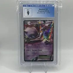🔥 CGC 9 MINT 2015 Pokemon XY BREAKTHROUGH MEWTWO EX 62/162 PSA 9 MINT - Image 1