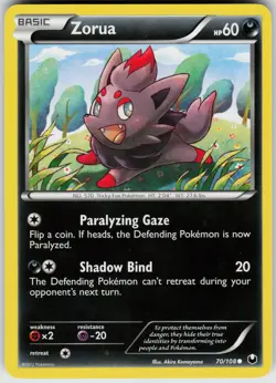 Pokemon Zorua (70) 70/108 Dark Explorers Common card - Image 1