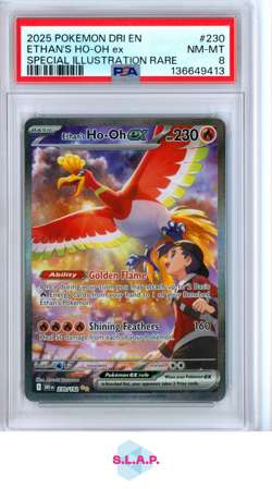 ETHAN'S HO-OH EX SPECI4L ILL RARE POKEMON DRI EN-DESTINED RIVALS 2025 230 PSA 8 - Image 1