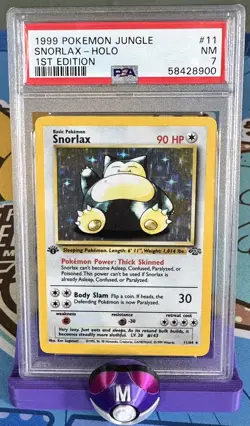 Snorlax 1999 Pokemon Jungle 11/64 1st Edition Holo Rare PSA 7 - Image 1