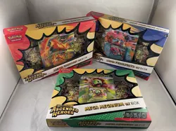 3 Pokemon TCG Ascended Heroes Mega ex Box Bundle Feraligatr Emboar Meganium New - Image 1