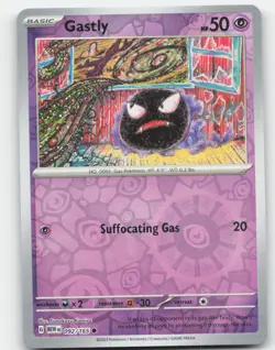 GASTLY 092/165 REVERSE HOLO POKEMON 2023 SCARLET & VIOLET 151 NM - Image 1