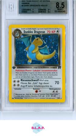 DARK DRAGONITE HOLO R 2000 POKEMON TEAM ROCKET 1ST EDITION GERMAN 5 BGS 8.5 - Image 1