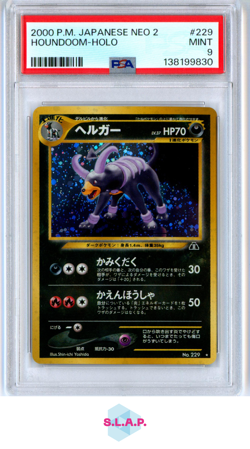 HOUNDOOM-HOLO POKEMON JAPANESE NEO 2 2000 229 PSA 9 - Image 1