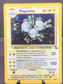 Pokemon TCG Magneton 11/62 Fossil Set Holo Rare WOTC VTG 1999 - Image 1