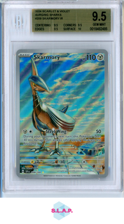 SKARMORY POKEMON 209 2024 SURGING SPARKS ILLUSTRATION RARE IR ENGLISH BGS 9.5 - Image 1