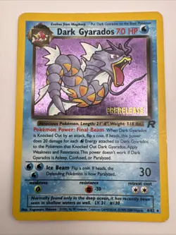 2000 POKEMON ROCKET 8 DARK GYARADOS-HOLO PRERELEASE - Image 1