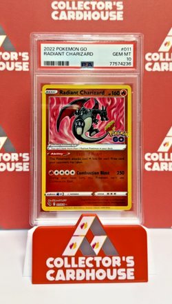 Radiant Charizard | 011/078 | PSA 10 | SWSH Pokemon Go | G20 - Image 1