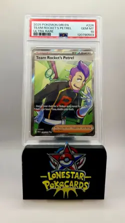 2025 POKEMON DRI EN-DESTINED RIVALS ULTRA RARE #226 TEAM ROCKET'S PETREL PSA 10 - Image 1