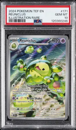 2024 POKEMON TEF EN-TEMPORAL FORCES ILLUSTRATION RARE #171 REUNICLUS PSA 10 - Image 1