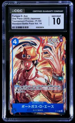 One Piece Card CGC 10 Portgas D Ace P-103 Promotional Card Set 2025 Japanese - Image 1