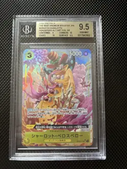One Piece Charlotte Perospero Alt Art Foil SR OP03-113 Beckett 9.5 - Image 1
