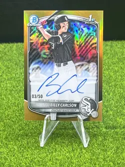 2025 Bowman Draft Billy Carlson 1st Prospect Auto CPA-BC Gold Refractor /50 - Image 1
