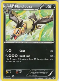 Pokemon Mandibuzz 93/149 Boundaries Crossed Normal card - Image 1