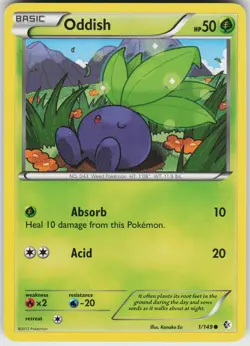 Pokemon Oddish 1/149 Boundaries Crossed Normal card - Image 1