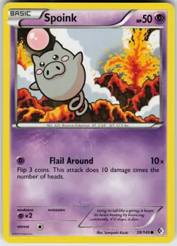 Pokemon Spoink 59/149 Boundaries Crossed Normal card - Image 1