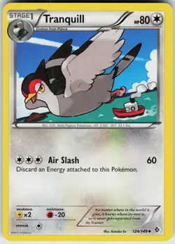 Pokemon Tranquill 124/149 Boundaries Crossed Normal card - Image 1