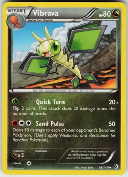 Pokemon Vibrava 98/149 Boundaries Crossed Normal card - Image 1