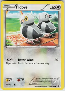 Pokemon Pidove 123/149 Boundaries Crossed Normal card - Image 1