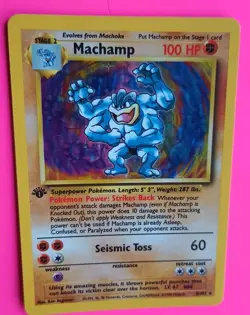 POKEMON Card MACHAMP #8/102 HOLO Rare 1st Edition Base Set LP/EX WOTC 1999 Nice - Image 3