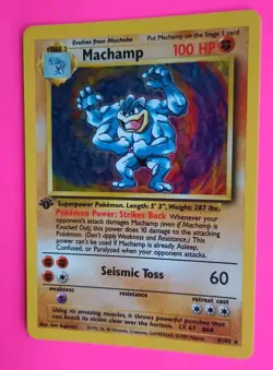 POKEMON Card MACHAMP #8/102 HOLO Rare 1st Edition Base Set LP/EX WOTC 1999 Nice - Image 4