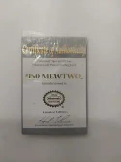 1999 MEWTWO #150 Gold Bar Card Limited Edition Burger King Gold Plated Pokemon - Image 2