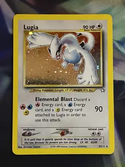 Pokemon TCG Lugia Neo Genesis Holo Rare Card 9/111 Unlimited Edition Vintage LP - Image 1