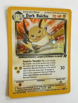 Dark Raichu Pokemon Card 1995 Holographic 83/82 Ungraded - Image 1