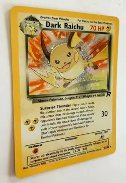 Dark Raichu Pokemon Card 1995 Holographic 83/82 Ungraded - Image 3