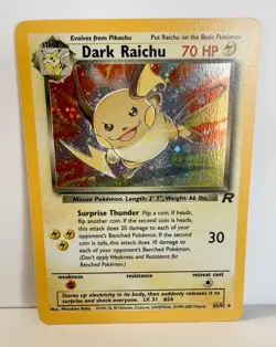 Dark Raichu Pokemon Card 1995 Holographic 83/82 Ungraded - Image 4