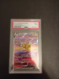 2023 Pokemon TCG Raikou v GG41/GG70 SWSH Crown Zenith PSA 9 - Image 1