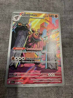 Pokemon Conkeldurr 127/086 Sv: Black Bolt Illustration Rare Holo - Image 1