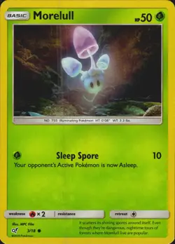 Morelull (Holo Common) 3/18 Common Detective Pikachu Pokemon Card NM - Image 1