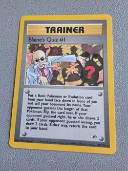 BLAINE'S QUIZ #1 97/132 RARE GYM HEROES POKEMON UNLIMITED - Image 1