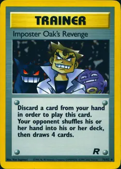 IMPOSTER OAK'S REVENGE 76/82 UNCOMMON TEAM ROCKET POKEMON UNLIMITED LP - Image 1