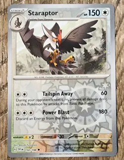 Pokemon Scarlet Violet Base SV1 Reverse Holo 150/198 Staraptor - Image 1